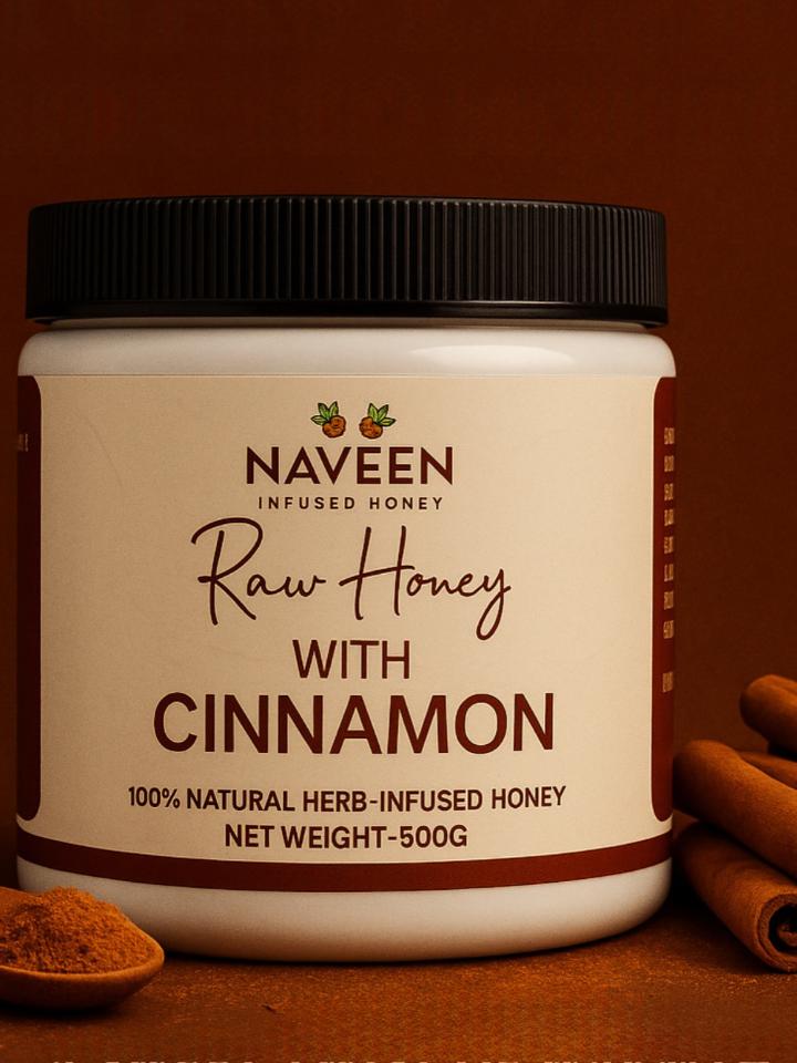 Herbal honey with cinnamon sticks – natural wellness sweetener