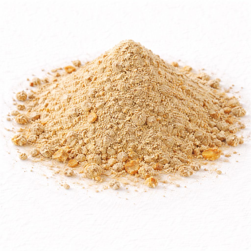 Pile of benzoin gum powder on white textured background