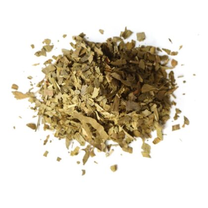 Pile of dried ginkgo leaves on a white background